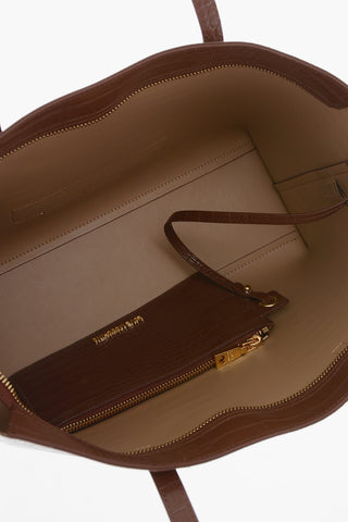 LOVE Faux Leather Crocodile Effect Tote Bag