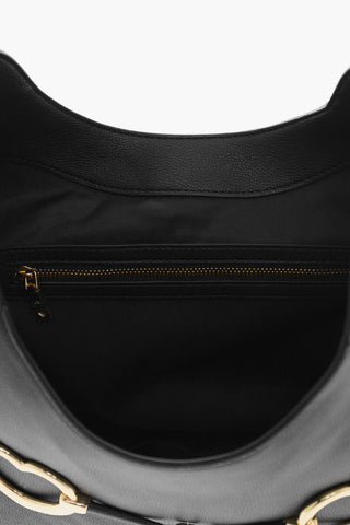 LOVE Faux Leather Hammered Hobo Bag with Maxi Heart-Shaped Clasp