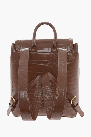  LOVE Crocodile Effect Faux Leather Backpack 