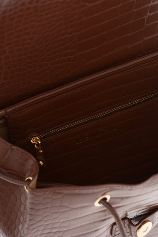  LOVE Crocodile Effect Faux Leather Backpack