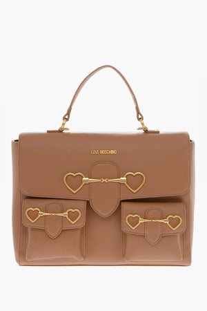 LOVE Handtasche aus Kunstleder mit Fronttaschen und Verschluss