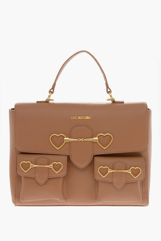 LOVE Handtasche aus Kunstleder mit Fronttaschen und Verschluss