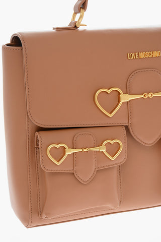 LOVE Handtasche aus Kunstleder mit Fronttaschen und Verschluss