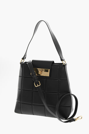 LOVE Borsa a Spalla in Ecopelle Trapuntata con Chiusura Turn Lock