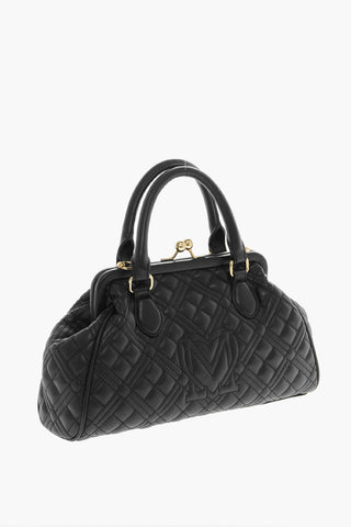 LOVE Vegan Leather Quilted Barrel Bag