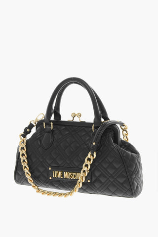 LOVE Vegan Leather Quilted Barrel Bag