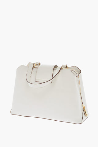  LOVE Textured Faux Leather Tote Bag with Maxi Golden Heart Clamp