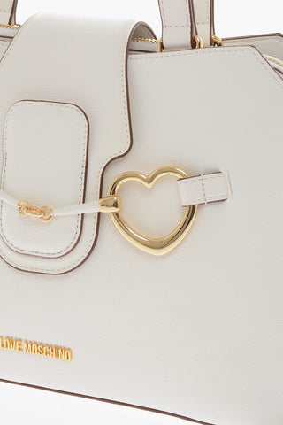  LOVE Textured Faux Leather Tote Bag with Maxi Golden Heart Clamp