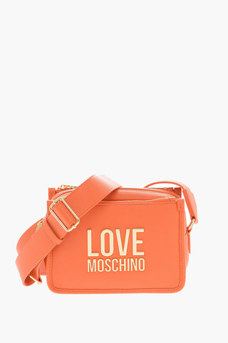 LOVE Hammered Faux Leather Camera Bag with Gold Logo Plaque