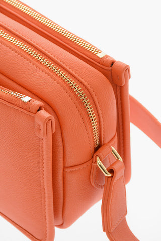 LOVE Hammered Faux Leather Camera Bag with Gold Logo Plaque