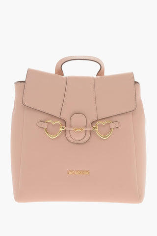 LOVE Vegan Leather Backpack with Heart-Shaped Buckles