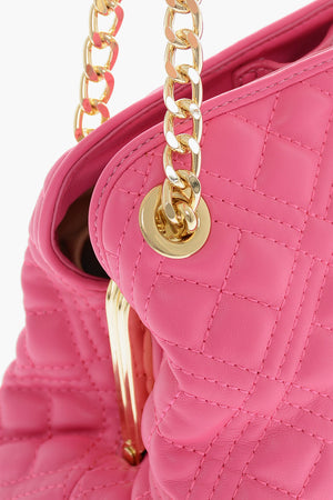 LOVE Mini Borsa a Spalla Trapuntata con Logo Dorato