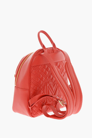 LOVE Gesteppter Rucksack aus veganem Leder mit passendem Beutel