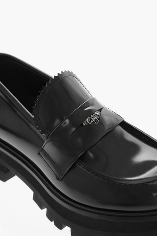 Brushed Leather SHINY LIQUID Penny Loafers