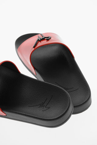 3D Logo METROPOLIS Leather Sliders