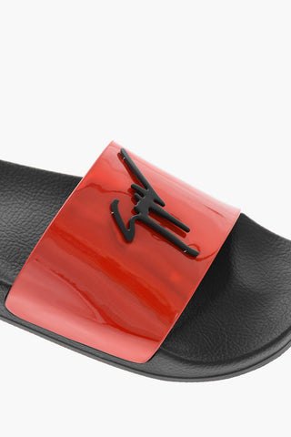 3D Logo METROPOLIS Leather Sliders