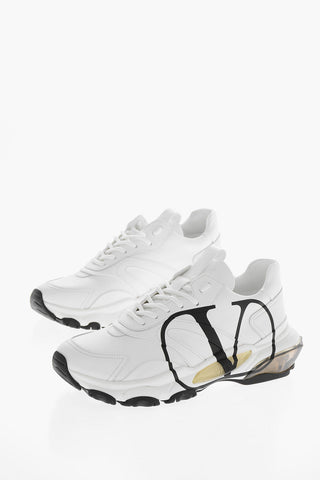 Monogram Printed Leather Lace-up Sneakers