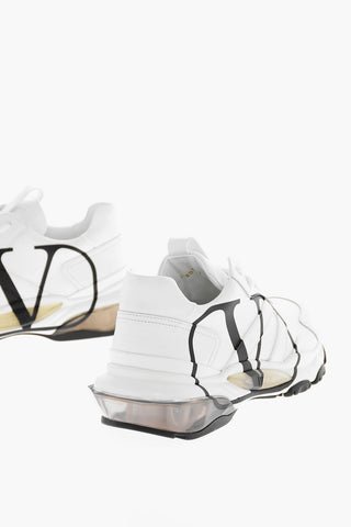 Monogram Printed Leather Lace-up Sneakers