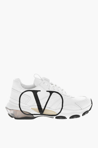 Monogram Printed Leather Lace-up Sneakers