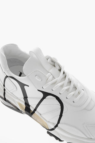 Monogram Printed Leather Lace-up Sneakers