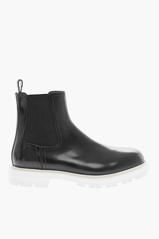 Brushed Leather SHINY LIQUID Chelsea Booties
