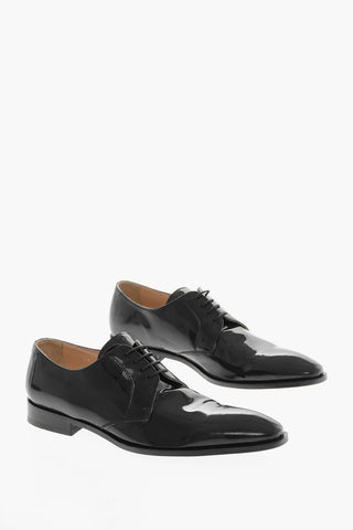 Cuir Sole Patent Leather Lace-up Derby Shoes
