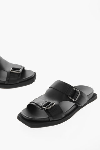 Double Buckle ELBA Leather Sliders