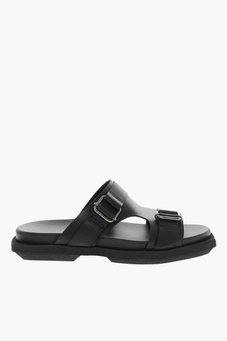 Double Buckle ELBA Leather Sliders