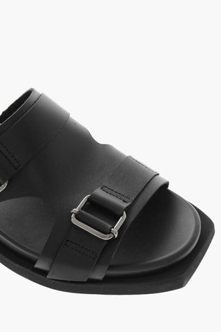 Double Buckle ELBA Leather Sliders