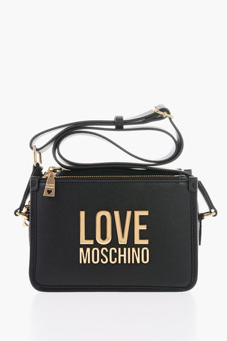 LOVE Faux Leather Crossbody Bag with Gold Logo