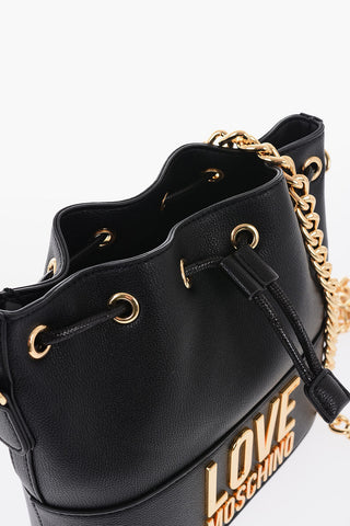 LOVE Borsa a Secchiello in Ecopelle con Logo Dorato