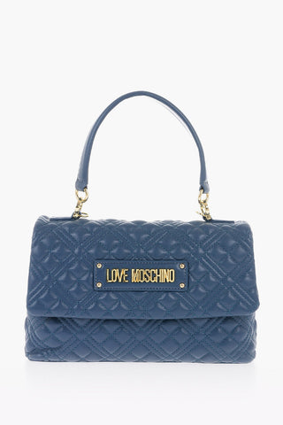 LOVE Quilted Faux Leather Bag with Golden Details