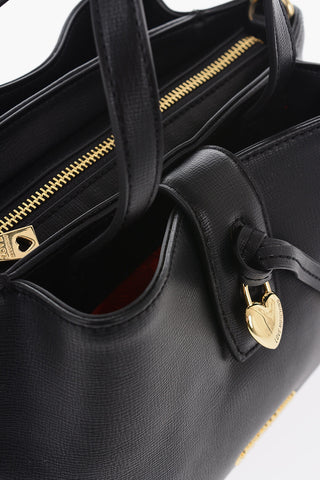 LOVE Faux Leather Handbag with Removable Shoulder Strap