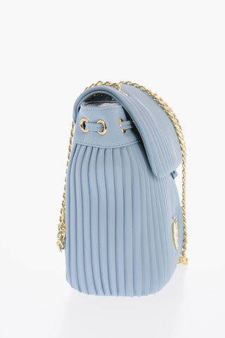 LOVE Zaino in Ecopelle Plissettato con Tracolla a Catena
