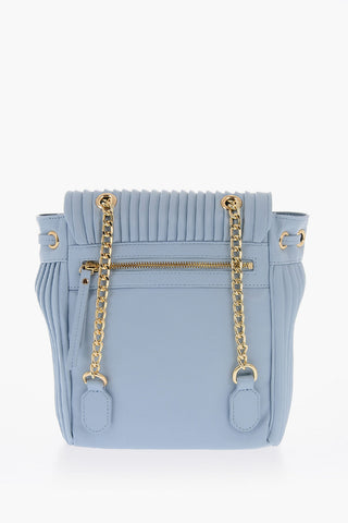 LOVE Zaino in Ecopelle Plissettato con Tracolla a Catena