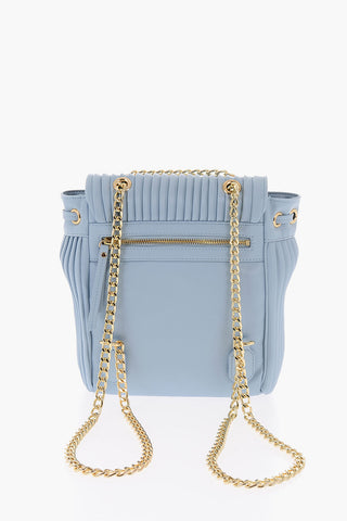LOVE Zaino in Ecopelle Plissettato con Tracolla a Catena