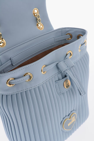 LOVE Zaino in Ecopelle Plissettato con Tracolla a Catena