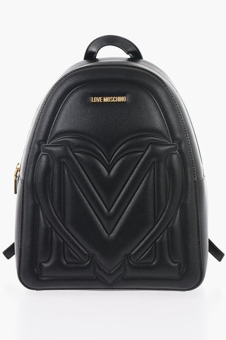 LOVE Zaino in Pelle Vegan con Maxi Logo Frontale in Rilievo