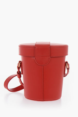 LOVE Leather Bucket Bag with Gold Turn-Lock Closure