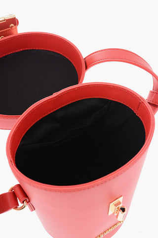 LOVE Leder-Bucket-Bag mit goldenem Turn-Lock-Verschluss