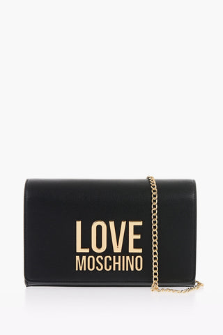 LOVE Faux Leather Shoulder Bag with Golden Logo
