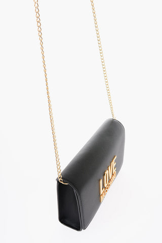 LOVE Faux Leather Shoulder Bag with Golden Logo