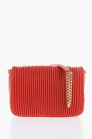 LOVE Borsa in Ecopelle Plissettata con Tracolla a Catena