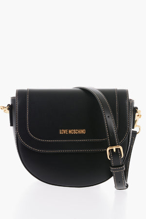 LOVE Faux Leather Saddle Bag with Removable Shoulder Strap