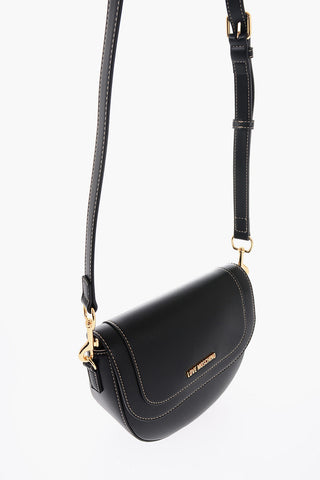 LOVE Faux Leather Saddle Bag with Removable Shoulder Strap