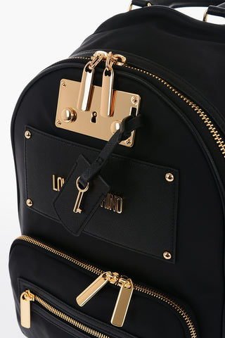 LOVE Nylon Backpack with Metal Safety Closure