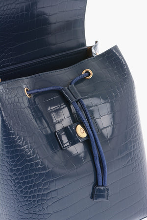 LOVE Faux Leather Crocodile-Effect Backpack