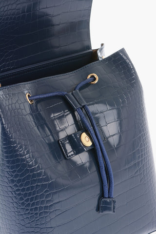 LOVE Faux Leather Crocodile-Effect Backpack