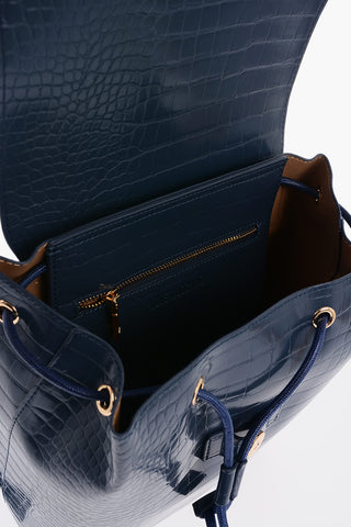 LOVE Faux Leather Crocodile-Effect Backpack