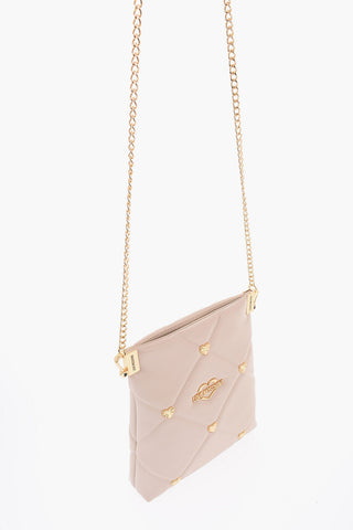 LOVE Borsa a Tracolla in Ecopelle Trapuntata con Borchie Gioiello a Forma di Cuore